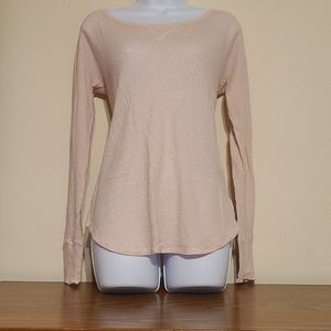 AEO pink waffle long sleeve